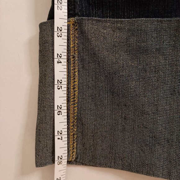 Y2K Crest Low Rise Jeans Gold Sparkle Threaded Denim & Detail Juniors Size 9/10 - Picture 12 of 13